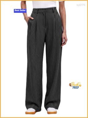 High Waisted Wide Leg Pants with Pockets, Dress Pants for Work, Business